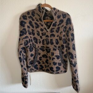 NWT Skims Cozy Half Zip Pullover in Leopard Cozy Size XXS/XS
